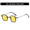 Trendy square sunglasses with black frames and yellow lenses, stylish eyewear for daily wear. - Black Frame Yellow Lens