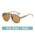 Kids sunglasses grey brown frame brown lens children stylish eyewear cute retro glasses - Mocha Brown
