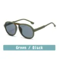 Kids sunglasses green color with cute rainbow stripe detail, stylish eyewear for children daily wear. - Matcha Green