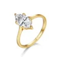 Detailansicht einer wunderschönen Markisen-Solitärring-Nahaufnahme mit glänzendem Goldfinish. - US-Größe 5 / Gold Weißer Moissanit [1 Karat]