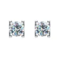 S925 Sterlingsilber D Farbe Moissanit Ohrstecker, runder funkelnder Diamant fur Damen Schmuck - Weißgold (2 Karat)