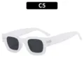 Trendy clear frame square sunglasses for women and men retro punk hip hop vintage sun glasses - Clear White