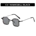 Retro small square sunglasses with tortoiseshell and black frame, stylish UV protection eyewear. - C3-White Tortoiseshell