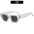 Variant transparent frame square sunglasses, retro punk hip hop style casual eyewear C6 - Transparent Gray