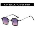 Modische quadratische Sonnenbrille für Damen und Herren mit trendigen Verlaufsgläsern. - C4-Schwarzer Rahmen Lila Rosa Gläser