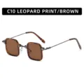 Modische Quadratische Sonnenbrille Leo Print Braun C10 Stilvoller UV Schutz Eyewear - C10-Rotes Schildpatt