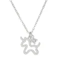 S925 Silver Moissanite Pony Pendant Necklace Cross Chain Elegant Jewelry for Women - Pony Style (White Moissanite) / Silver
