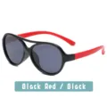Kids ultra-light silicone polarized sunglasses anti-UV cute trendy cool black red - C2-Black Frame Red Legs/Black Gray Lens