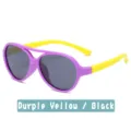 Kids polarized sunglasses with ultra-light silicone frame in purple and yellow for baby travel. - C6-Purple Frame Yellow Legs/Black Gray Lens