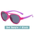 Kids Pink Purple Polarized Sunglasses, Ultra-Lightweight Silicone UV Protection Eyewear - C5-Rose Red Frame Purple Legs/Black Gray Lens