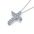 Silver cross necklace pendant with sparkling stones variant style for daily wear fashion - Pendant Only (Without Chain) / White Gold