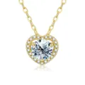 Superbe collier pendentif coeur en argent sterling plaqué or 18k avec moissanite. - Pendentif Uniquement / Or