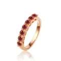 Atemberaubender S925 Sterlingsilber Moissanit Ring, klassischer Mode Kronen Schmuck. - US-Größe 7 / Roségold (Granatroter Moissanit)