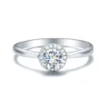 Klassischer Halo 1Ct Moissanit Ring aus 925er Sterlingsilber, funkelnde helle Silber Variante. - US-Größe 7 / 3ct (Moissanit)