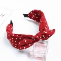 Red polka dot bow headband, stylish fabric hair hoop for women and daily sweet cute hair accessories design. - Red Polka Dot Rabbit Ears / Red