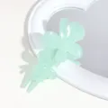 Green translucent butterfly hair claw detail, frosted texture chic accessory for styling. - Glossy Green