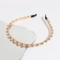 Korean style crystal pearl rhinestone hair hoop thin chain headband for daily sweet fashion. - Purple
