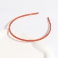 Thin matte plastic headband with teeth solid color anti-slip hair hoop for daily styling. - Narrow Edge / Orange
