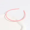 Pink frosted plastic headband with teeth detail, thin design, elegant and anti-slip hair accessory. - Narrow Edge / Deep Pink