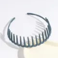 Grey plastic tooth headband, non-slip hair hoop for daily styling and secure fit accessory. - Haze Blue