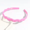 Serre-tete rose ondule en plastique bandeau cheveux simple pour le lavage quotidien du visage. - Magenta
