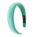 Turquoise velvet padded headband detail, soft texture wide hair hoop for women fashion accessories. - Thickened Wide Style (FV04) / Mint Green Velvet