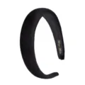 Detail shot of black velvet padded headband, soft texture, comfortable fit for daily hair styling accessories - Thickened Wide Style (FV04) / Velvet Black