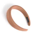 Solid color sponge padded fabric headband detail showing handmade quality and wide design. - Thickened Wide Style (FV04) / Coffee
