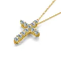 Elegant gold cross pendant necklace featuring brilliant cut sparkling stones for women daily. - Pendant Only (Without Chain) / Gold
