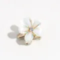 Mini flower hair claw clip with crystal rhinestones, cute metallic hair accessory for bangs. - Green