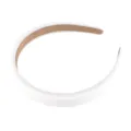 White padded headband detail view, soft fabric hair hoop for daily wear and washing. - 1.8cm / White