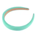 Mint green padded headband detail showing smooth fabric surface and soft inner lining structure. - 1.8cm / Green