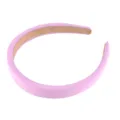 Light pink padded headband detail shot, soft fabric hair hoop for daily wear and washing face. - 1.8cm / Light Purple