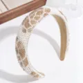 Elegantes perlenbesetztes gepolstertes Stirnband barocker Stil Haarreif für Damen Mode - Champagner Perlenblume