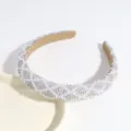 Barock Perlen und Strass gepolsterter Haarreif, elegante weiße Haaraccessoires für Damen. - Weiße Perle mit Strass