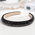 Schwarzer Strass Haarreif Barock Glitzernde Kristall Haarschmuck Elegante Damen Mode - Schwarze Strasssteine
