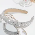 Glitzernder Strass gepolsterter Haarreif Barock Kristall Haarschmuck fuer Damen Mode - Silbernes Dreieck Strass