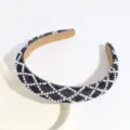 Barock Strass Perle Schwamm Haarreif Eleganter Schwarzer Kristall Haarband für Frauen - Schwarze Künstliche Perle Strass
