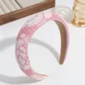 Rosa Perlen Haarreif Barock Stil breites Haarband süße Mode Haarschmuck für Frauen - Rosa Perlen Blume