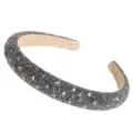 Dunkelgrauer Strass Barock gepolsterter Haarreif Kristall dicker Haarreif Haarschmuck Mode - Dunkelsilbernes Dreieck Strass