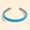 Blue sponge headband for women, stylish fabric hair hoop, comfortable daily hair accessory - 1.2cm / Lake Blue