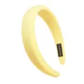 Solid yellow velvet padded headband for women, wide brim fashion hair hoop for daily wear. - Thickened Wide Style (FV04) / Milk Yellow