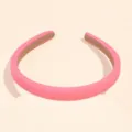 Pink Thin Padded Headband Solid Color Hair Hoop Daily Fashion Hair Accessory for Women - Regular Fit / 1.2cm / Pink
