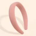 Plain pink padded fabric headband for women, stylish wide hair hoop for daily wear. - Thickened Wide Style (FV04) / Dark Pink 2