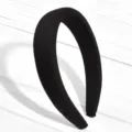 Classic black sponge velvet wide headband for women, solid color fashion hair hoop accessory. - Thickened Wide Style (FV04) / Black