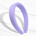 Lavender sponge wide headband, solid color fabric wrapped hair hoop for women fashion daily wear. - Milk Silk Thickened Wide Style (FV04) / Light Purple