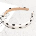 Korean style polka dot sponge headband white hair hoop fashion hair accessories for women - Polka Dot Style / 1.8cm / White