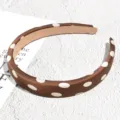 Brown polka dot sponge headband, stylish fabric hair hoop for women and girls daily wear accessory. - Polka Dot Style / 1.8cm / Brown