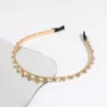 Crystal pearl thin metal headband fashion sweet elegant hair accessory for women styling daily - Gray