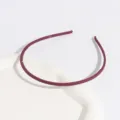 Matte plastic headband thin hair hoop with teeth non-slip solid color hair accessories for daily wear - Narrow Edge / Burgundy